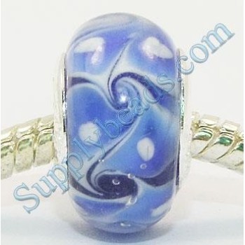 Free Shipping!Vnistar silver plated core glass beads with blue color-PGB357 size 9*14mm, beads color, sold as 20pcs each pack