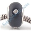 Free Shipping! Vnistar silver plated core black glass beads PGSS004 with clear crystal , 14*10mm, sold as 20pcs each pack