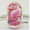Free Shipping! Vnistar silver plated core glass beads with pink color -PGB333, size in 9*14mm, sold as 20pcs each pack