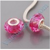 Free Shipping! Silver plated core facet resin bead PGB513, rosiness bead with size in 9*15mm, sold as 60pcs each pack