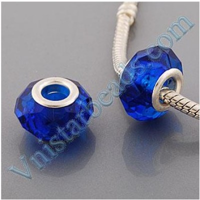 Free Shipping! Silver plated core facet resin bead PGB519, dark blue bead with size in 9*15mm, sold as 60pcs each pack