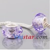 Free Shipping! Silver plated core facet resin bead PGB511, orchid bead with size in 9*15mm, sold as 60pcs each pack