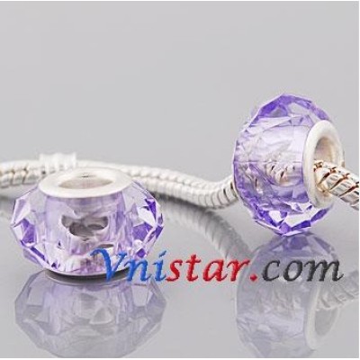 Free Shipping! Silver plated core facet resin bead PGB511, orchid bead with size in 9*15mm, sold as 60pcs each pack