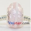 Free Shipping! Vnistar silver plated core glass beads with pink color -PGB312 size 9*14mm, european beads murano, sold as 20pcs each pack