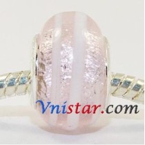 Free Shipping! Vnistar silver plated core glass beads with pink color -PGB312 size 9*14mm, european beads murano, sold as 20pcs each pack