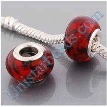 Free Shipping! Vnistar silver plated core red and black mixed glass beads PGB425 with size in 9*14mm, glass dome, sold as 20pcs each pack