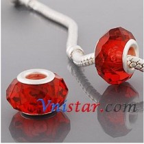 Free Shipping! Silver plated core facet resin bead PGB514, red bead with size in 9*15mm, sold as 60pcs each pack
