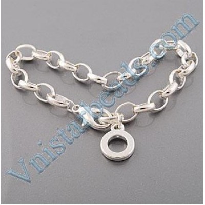 Free shipping! Silver plated bracelet JB244 with lobster clasp, 2013 fashion charm bracelet! sold in 5pcs per pack