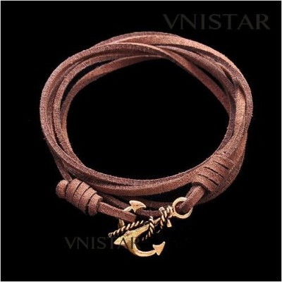 Free shipping!Bracelets, men's anchor bracelets, leather bracelet, VSB094, anchor size 19*27mm, sold as 5pcs each pack