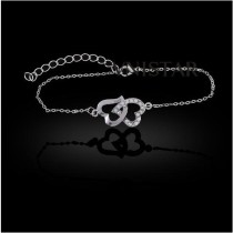 Free shipping!Charm bracelets, hearts shaped charm, VSB093, hearts size 15*28mm, sold as 5pcs each pack