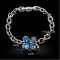 Free shipping! Fashion crystal bracelet, bracelet chain, clover shape, VB004, length is 16.5/18.5cm, sold as 3pcs each pack