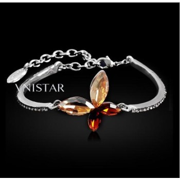 Free shipping! Fashion crystal bracelet, bangle bracelet, butterfly shape crystal, VB010, length is 12cm, sold as 3pcs each pack
