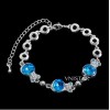 Free shipping! Fashion crystal bracelet, chain bracelet, fish shape, VB006, length is 18/16cm, sold as 3pcs each pack