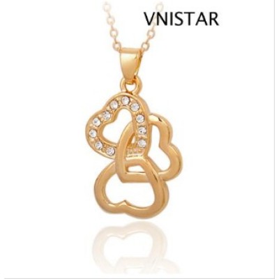 Free shipping! Fashion necklace, hearts shaped pendant, VN1007, pendant size 15*23mm, sold as 3pcs each pack