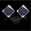 Free shipping! Stud earrings, square stud earring, VE391, size in 30*30mm, sold in 2prs per pack