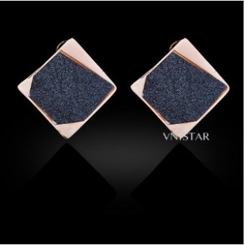 Free shipping! Stud earrings, square stud earring, VE391, size in 30*30mm, sold in 2prs per pack