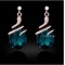 Free shipping! Crystal earrings, snake pendant dangle earring, teardrop crystal, VE409, size in 15*32mm, sold in 2prs per pack