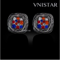 Free shipping! Earrings, spiral stud earring, square earring, VE448, size in 18*19mm, sold in 2prs per pack