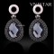 Free shipping! Earrings, crystal dangle earring, teardrop crystal, flowers raised, VE447, size in 18*35mm sold in 2prs per pack