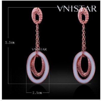 Free shipping! Earrings, oval donut pendant drop earring, enamel long earring, VE442, size in 20*62mm, sold in 2prs per pack