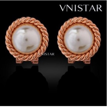Free shipping! Stud earrings, round pearl earring, twisted earring, spiral earring, VE440, size in 17*17mm, sold in 2prs per pack