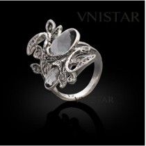 Free shipping! Fashion crystal rings, olive branch ring with oval crystal, VR346, unadjustable size, sold in 2pcs per pack
