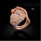 Free shipping! Fashion jewelry ring, snakes ring with oval shell, VR341, unadjustable size, sold in 2pcs per pack