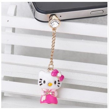 Free shipping! Vnistar pink anti dust plug FCS020 with a pink cat pendant, size in 51mm,sold in 5pcs per pack
