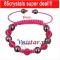 Free shipping! Wholesale fushcia crystal stones beads macrame bracelet SBB200-7, sold in 2pcs per pack