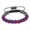 Free shipping! Wholesale 8mm amethyst crystal stone beads macrame bracelet SBB294-2, sold in 2pcs per pack