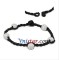 Free shipping! Wholesale vnistar 8mm clear crystal stone beads macrame bracelet SBB289-2, sold in 2 pcs per pack