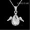 Free shipping! Necklaces, fashion crystal necklace, angel wing pendant, teardrop crystal, VN044, pendant size 21*25mm, sold in 2 pcs per pack