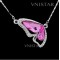 Free shipping! Necklaces, fashion crystal necklace, butterfly pendant necklace, VN040, pendant size 20*32mm, sold in 2 pcs per pack