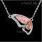 Free shipping! Necklaces, fashion crystal necklace, butterfly pendant necklace, VN040, pendant size 20*32mm, sold in 2 pcs per pack
