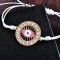 Free shipping! Macrame bracelet, flat round bead bracelet wity eye, SBB337, round size 25*31mm,  sold in 5pcs per pack