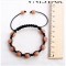 Free shipping! Wholesale light peach crystal stones beads macrame bracelet ,  sold in 2pcs per pack