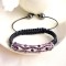 Free shipping! Wholesale macrame bracelets SBB329-4 with purple stones ,  sold in 2pcs per pack