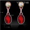 Free shipping!Fashion earrings, pearl dangle earring, oval crystal, VE436, size in 15*45mm, sold in 2prs per pack