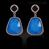 Free shipping! Fashion crystal earrings, dangle earring, trapezoid pendant, VE404, size in 30*55mm, sold in 2prs per pack