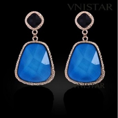 Free shipping! Fashion crystal earrings, dangle earring, trapezoid pendant, VE404, size in 30*55mm, sold in 2prs per pack