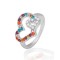 Free shipping! Fashion jewelry rings, hearts ring with pearls, JZ014, unadjustable, sold in 10pcs per pack