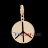 Free shipping! Wholesale high quality real 18k gold plated peace sign clasp charms HCC278-2, sold in 5pcs per pack