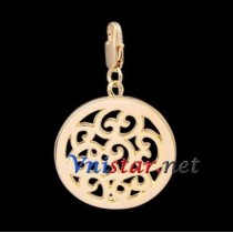Free shipping! Wholesale high quality real 18k gold plated clasp charms HCC277-2, sold in 5pcs per pack