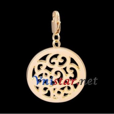 Free shipping! Wholesale high quality real 18k gold plated clasp charms HCC277-2, sold in 5pcs per pack