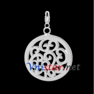Free shipping! Wholesale high quality double silver plated clasp charms HCC277-1, sold in 5pcs per pack