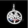 Free shipping! Wholesale high quality double silver plated clasp charms HCC276-1 with tree pendant, sold in 5pcs per pack
