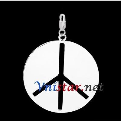 Free shipping! Wholesale high quality double silver plated peace sign clasp charms HCC275-1, sold in 2pcs per pack