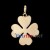 Free shipping! Wholesale high quality real 18k gold plated clasp charms HCC261-1 with clover pendant, sold in 5pcs per pack