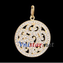 Free shipping! Wholesale high quality real 18k gold plated clasp charms HCC263-2 with clear stones, sold in 2pcs per pack