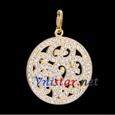 Free shipping! Wholesale high quality real 18k gold plated clasp charms HCC263-2 with clear stones, sold in 2pcs per pack